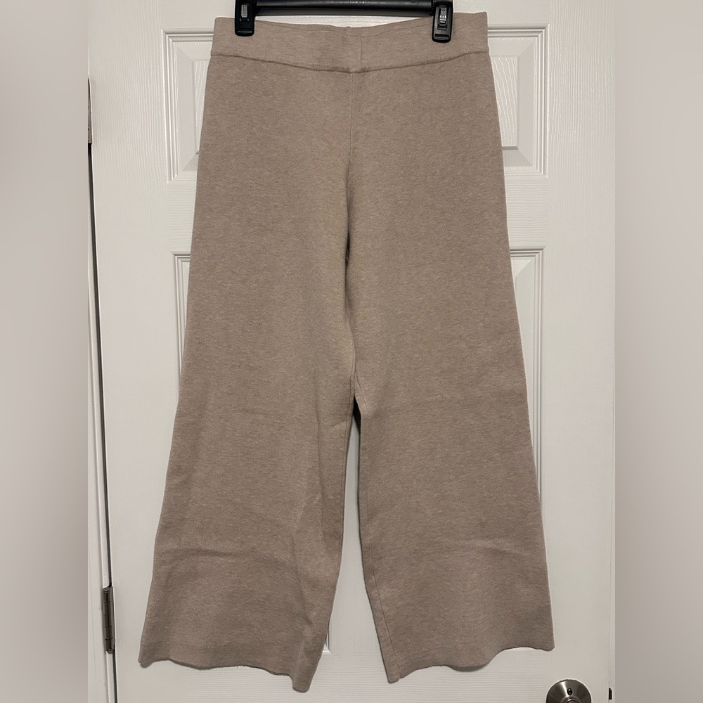 Joie Beige Wide-Leg Knit Pants